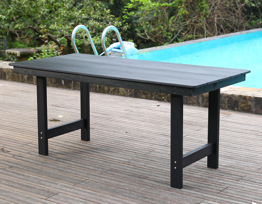 Bàn hình chữ nhật HDPE có hạt màu đen đậm
