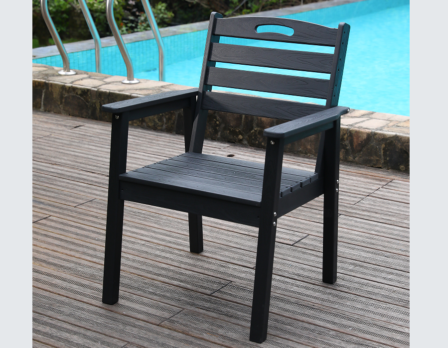 Ghế ăn HDPE chống nước có rãnh màu đen