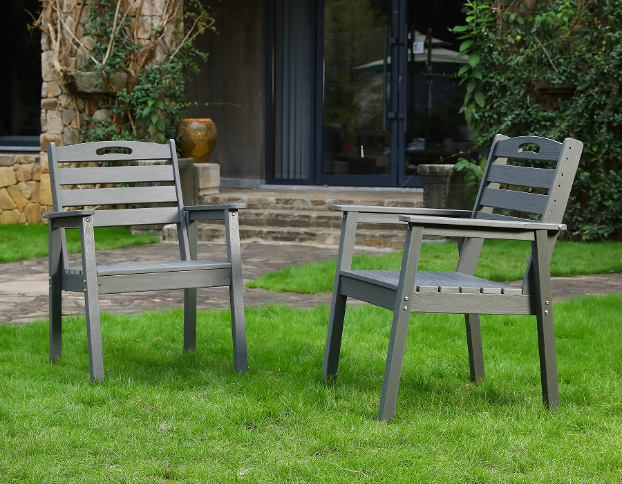 Ghế Adirondack HDPE 2-gói màu xám than cổ điển