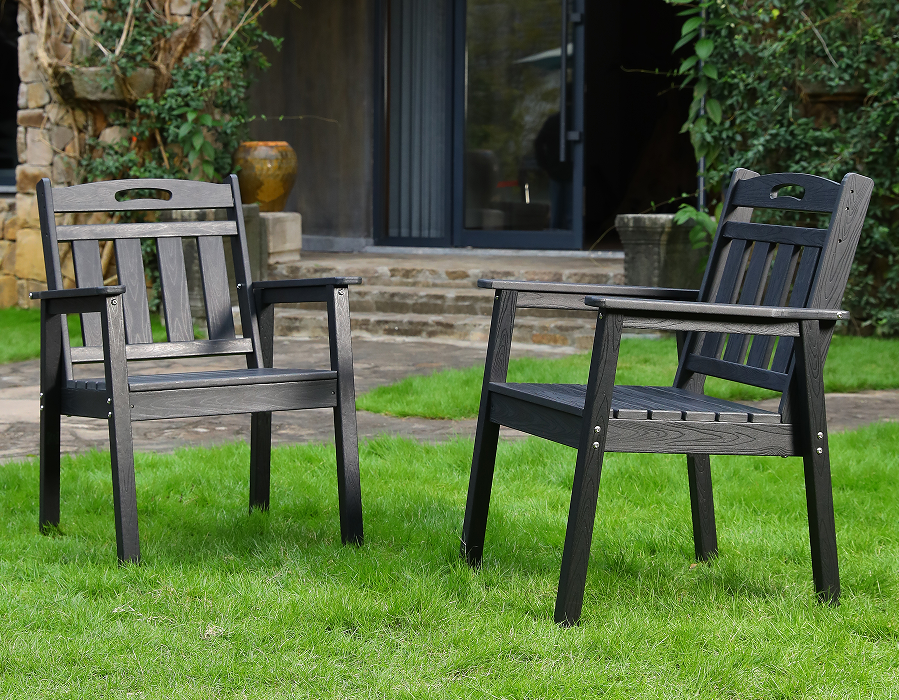 Ghế ăn thẳng đứng 2 gói HDPE Adirondack màu đen
