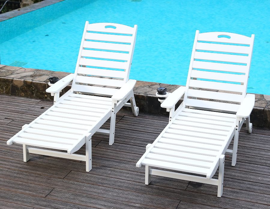 Bộ phòng chờ Adirondack tối giản 2 gói màu trắng tinh khiết
