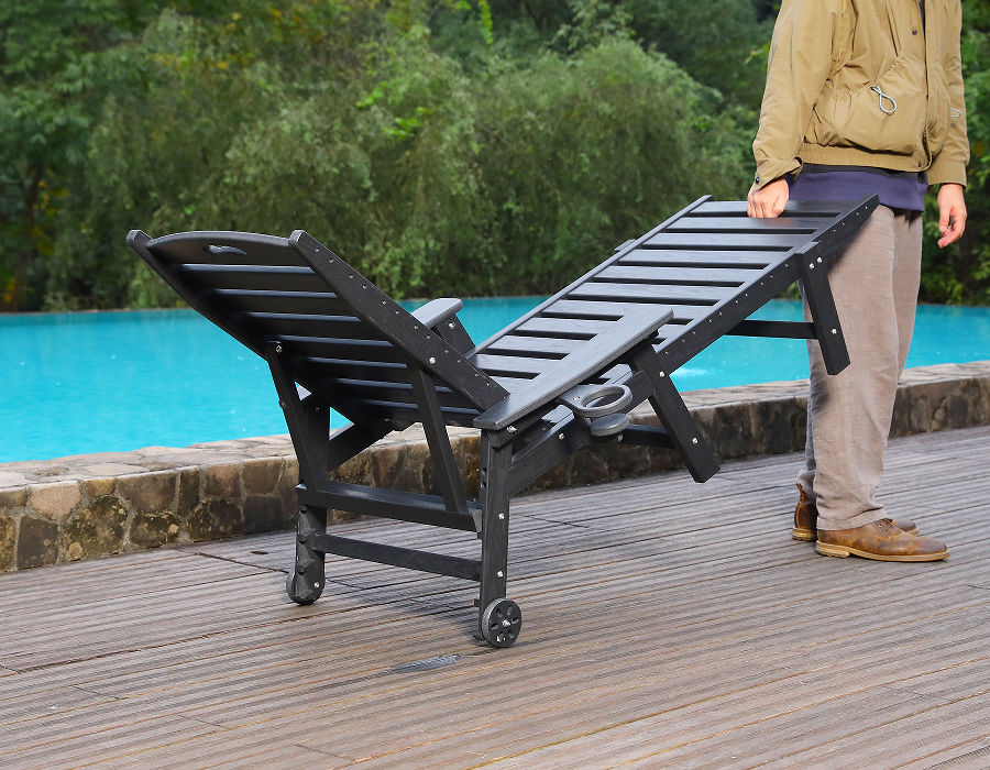 Ghế Adirondack bên hồ bơi HDPE màu xanh sẵn sàng lặn