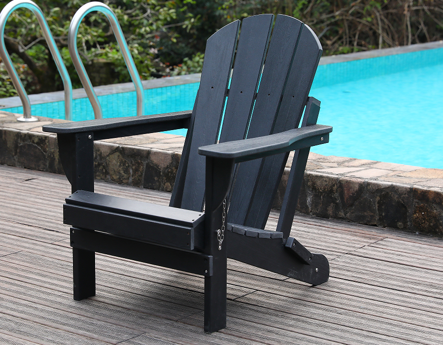 Ghế Ếch Adirondack HDPE mọi thời tiết màu đen
