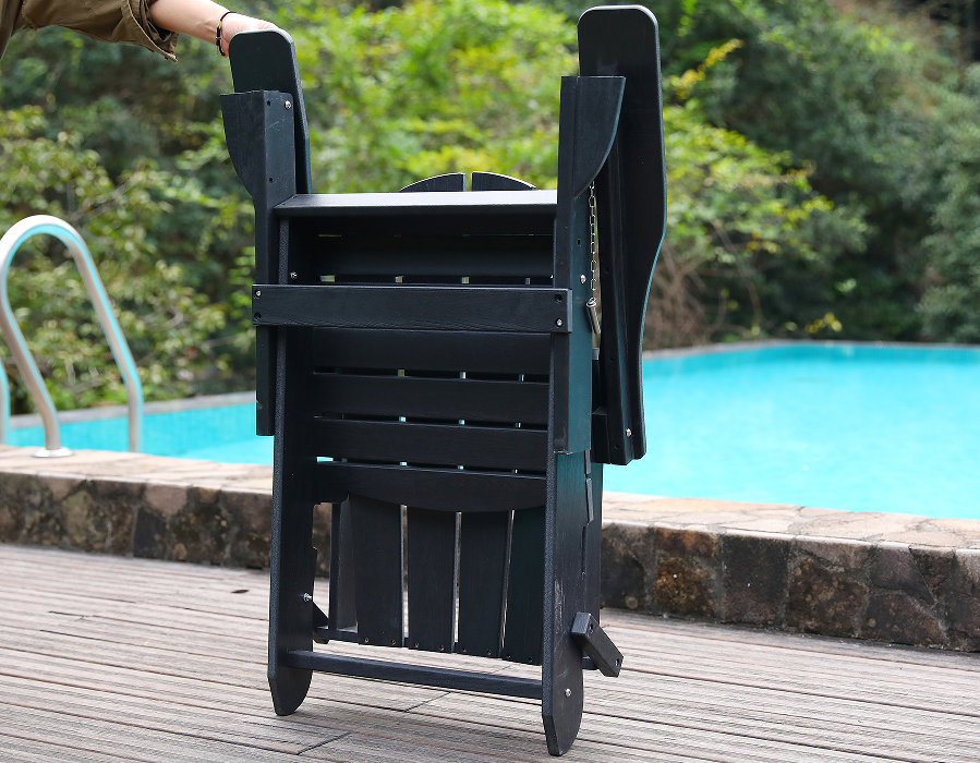 Ghế Ếch Adirondack HDPE mọi thời tiết màu đen