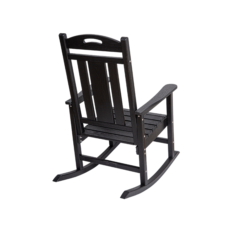 Ghế bập bênh hiên đen tái chế HDPE