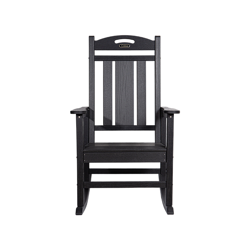 Ghế bập bênh hiên đen tái chế HDPE